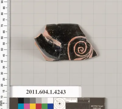 Terracotta rim fragment of a kylix (drinking cup)