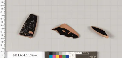Terracotta fragments of kylikes (drinking cups)