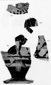LEKYTHOS, FRAGMENTS (ATHENIAN, BLACK-FIGURE)
