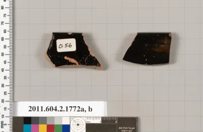 Terracotta rim fragments of skyphoi (deep drinking cups)