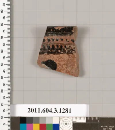 Terracotta rim fragment of a skyphos (deep drinking cup)
