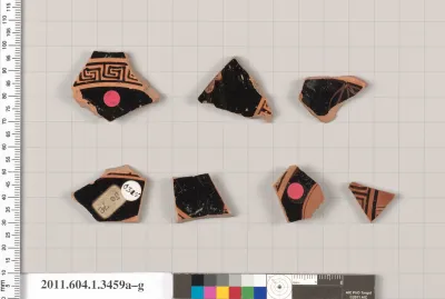 Terracotta fragments of kylikes (drinking cups)