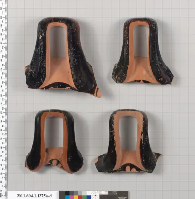 Terracotta fragments of kylikes (drinking cups)