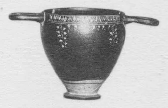 SKYPHOS (SOUTH ITALIAN, GNATHIAN, BLACK GLAZE)