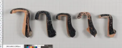 Terracotta fragments of kylikes (drinking cups)