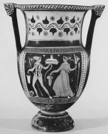 KRATER, COLUMN (SOUTH ITALIAN, APULIAN, RED-FIGURE)