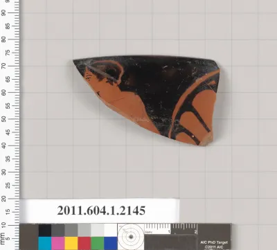 Terracotta rim fragment of a kylix (drinking cup)