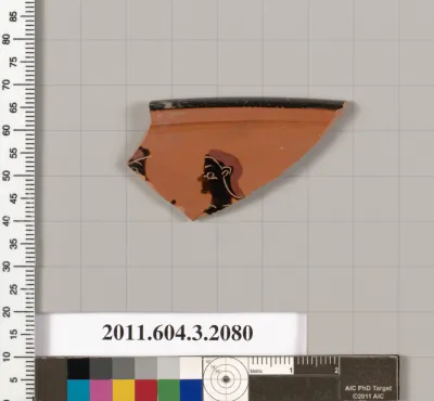 Terracotta rim fragment of a kylix (drinking cup)