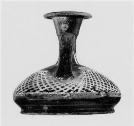LEKYTHOS, SQUAT (SOUTH ITALIAN, GNATHIAN, BLACK GLAZE)