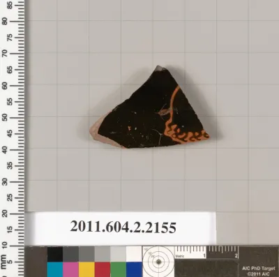 Terracotta fragment of a pot; unglazed on the inside