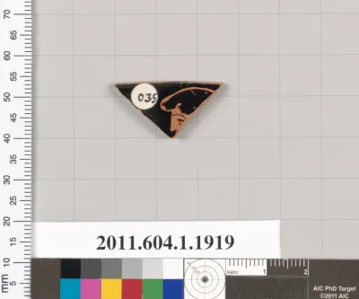 Terracotta rim fragment of a kylix (drinking cup)