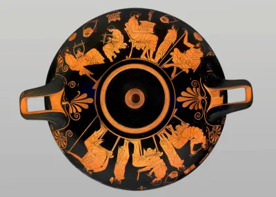 Schale, Schule (Schale, Schalenfuβ, Attische Schale: Schulunterricht)