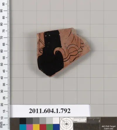 Terracotta fragment of a kylix (drinking cup)