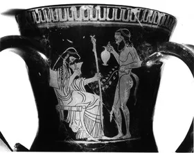 FIGURE VASE (ATHENIAN, RED-FIGURE)