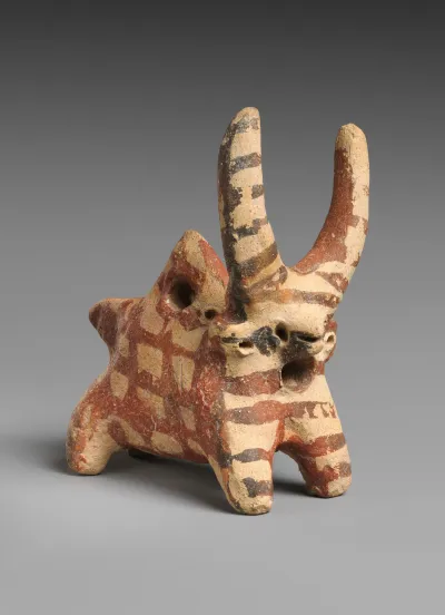Terracotta askos (vessel) in the form of a bull