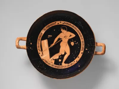 Terracotta kylix (drinking cup)