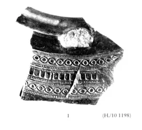 OLLA, FRAGMENT (ETRUSCAN, BUCCHERO)