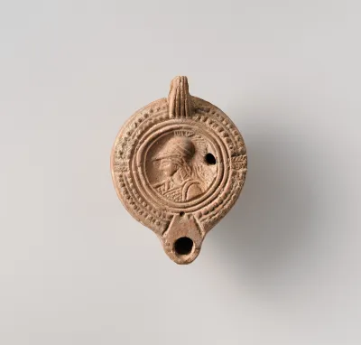 Terracotta oil lamp