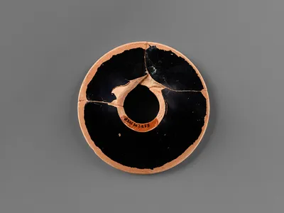Attic Red-Figure Cup Fragment (comprised of 4 Joined Fragments)