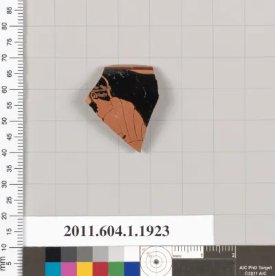 Terracotta rim fragment of a kylix (drinking cup)