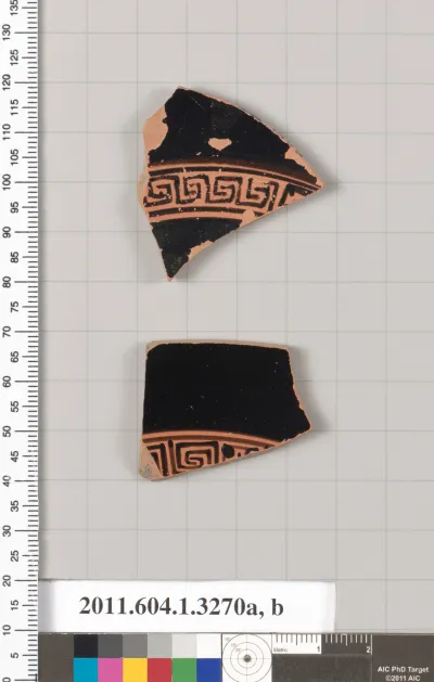 Terracotta fragments of kylikes (drinking cups)