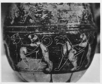OLPE (ETRUSCO-CORINTHIAN, BLACK POLYCHROME)