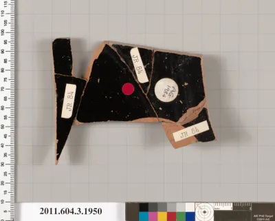 Terracotta fragment of a kylix: Droop cup (drinking cup)