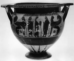 KRATER, COLUMN (ATHENIAN, BLACK-FIGURE)