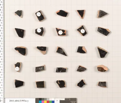 Terracotta fragments of kylikes (drinking cups)