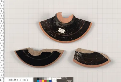 Terracotta fragments of kylikes (drinking cups)