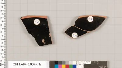 Terracotta fragments of kylikes (drinking cups)