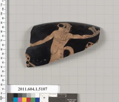 Terracotta rim fragment of a kylix (drinking cup)