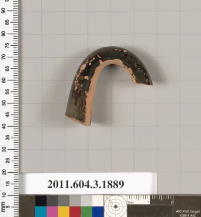 Terracotta fragment of a kylix (drinking cup) or a skyphos (deep drinking cup)?