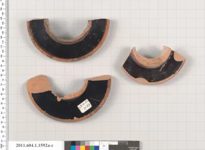 Terracotta fragments of kylikes (drinking cups)