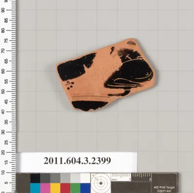 Terracotta fragment of a kylix: eye-cup (drinking cup)