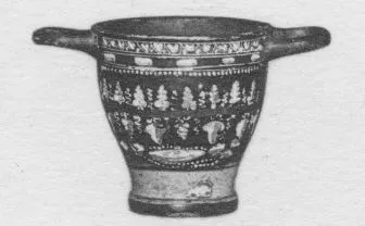 SKYPHOS (SOUTH ITALIAN, GNATHIAN, BLACK GLAZE)