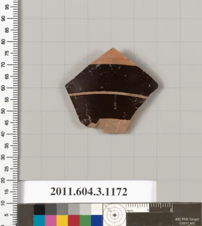 Terracotta fragment of a mastoid (drinking cup with narrow base) or a kyathos (cup-shaped ladle)