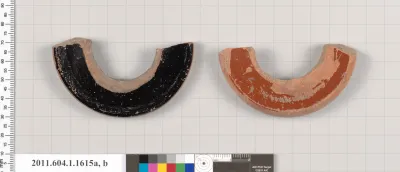 Terracotta fragments of kylikes (drinking cups)