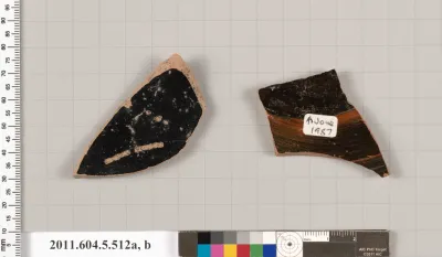Terracotta fragments of kylikes (drinking cups)