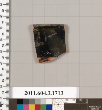 Terracotta rim fragment of a kylix: Band cup (drinking cup)