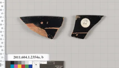 Terracotta fragments of kylikes (drinking cups)