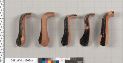 Terracotta fragments of kylikes (drinking cups)