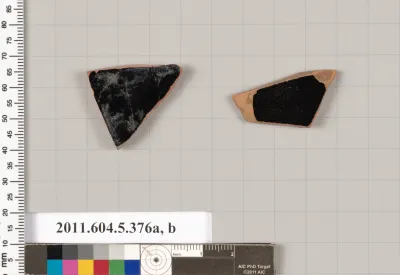 Terracotta fragments of kylikes (drinking cups)