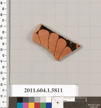 Terracotta fragment of a kylix: eye-cup  (drinking cup)