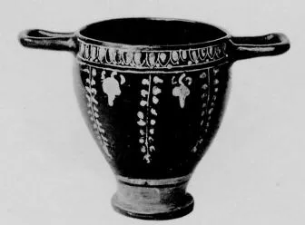 SKYPHOS (SOUTH ITALIAN, GNATHIAN, BLACK GLAZE)