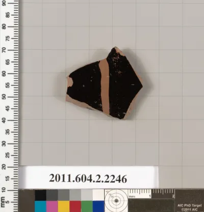 Terracotta fragment of a pot; unglazed on the inside