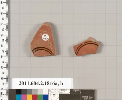 Terracotta fragments of skyphoi (deep drinking cups)