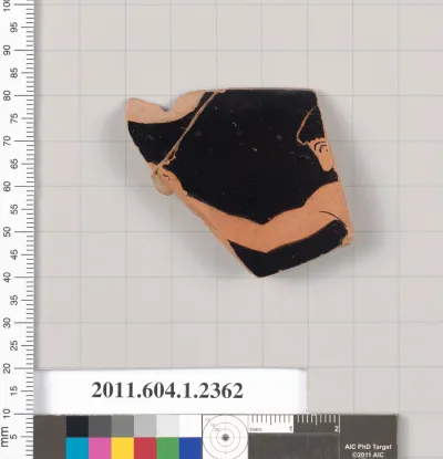 Terracotta rim fragment of a kylix (drinking cup)