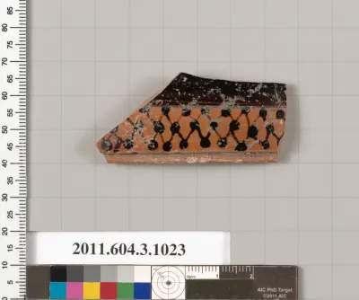 Terracotta fragment of a lekanis (covered dish)