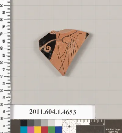 Terracotta fragment of a kylix (drinking cup)